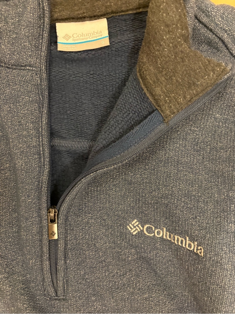 Columbia Men's Quarter-Zip Fleece Pullover in Heather Blue